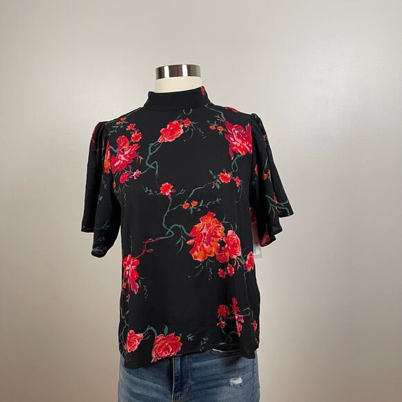 BP • Mock Neck Floral Blouse - Picture 1 of 6